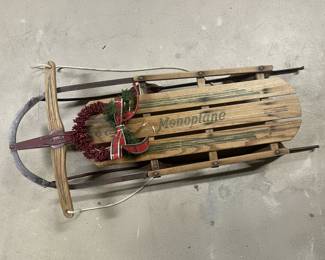 Vintage Monoplane Wooden Sled