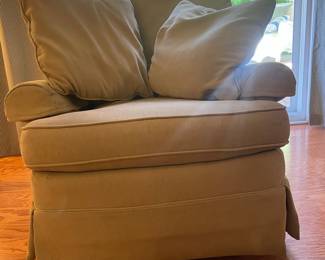 Hickory Chair "Guthery" Swivel Glider Armchair with Slipcover