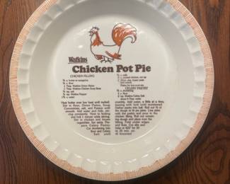 Vintage 1981 Watkins Chicken Pot Pie Recipe Pie Plate