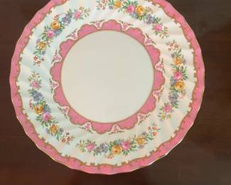 Crown Staffordshire Lyric Tunis Pink Cake Stand
