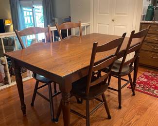 Oak Dining Table and Chairs Set