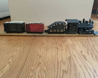 Handcrafted Folk Art C.M.R.R. Model Train Set