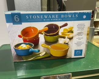 Stoneware Bowls with Handles