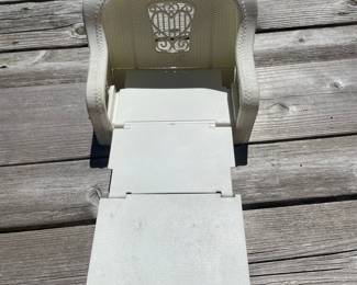 Vintage 1983 Mattel Barbie Dream Furniture White Faux Wicker Chair
