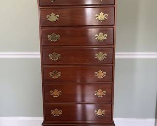Vintage Mahogany Queen Anne Style Tall Chest of Drawers
