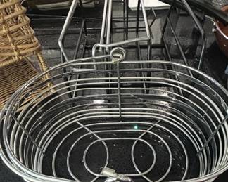 Chrome Wire Picnic Basket with Insulated Liner