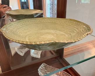 Large Ceramic Serving Bowl and VIETRI Rufolo Glass Serving Bowl