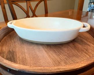 White Ceramic Oval Baking Dish with Handles Pampered Chef