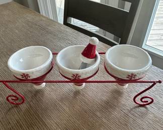 Christmas Santa Hat Trio Serving Dish Set second image