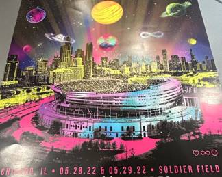 Coldplay Music of the Spheres Tour Poster Soldier Field Chicago