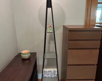 Mainstays Charcoal Finish Metal Etagere Floor Lamp