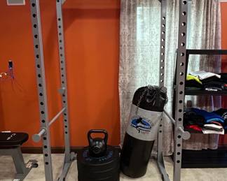 Powerline PPRX Power Rack with Punching Bag and Weights