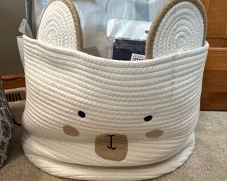 Bear Face Coiled Rope Storage Basket