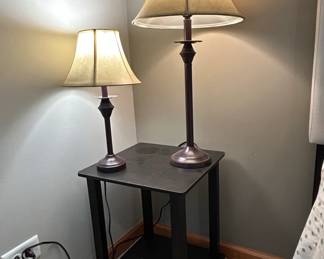 Pair of Bronze Finish Table Lamps