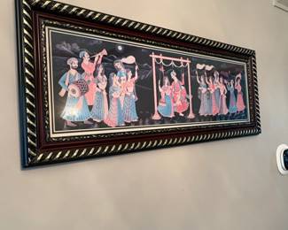 Giri Raj Painting of Radha and Krishna on a Swing
