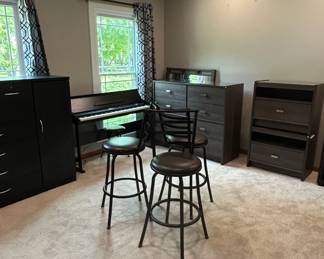 Digital Piano and Bar Stools