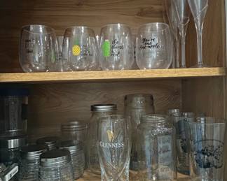 Assorted Glassware Collection with Guinness Pint Glass