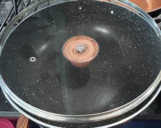 Granite Stone Nonstick Frying Pan with Glass Lid
