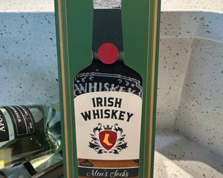 Irish Whiskey Themed Mens Crew Socks Pairs Novelty Gift Box