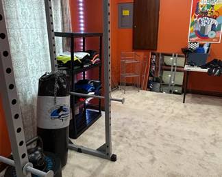 Punching Bag with Kettlebell and Weight Plates