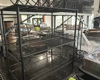 Origami Tier Metal Wire Shelf Rack with Basket
