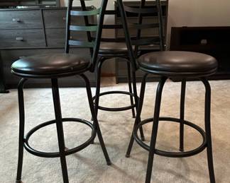 Set of Mainstays Adjustable Height Swivel Bar Stools