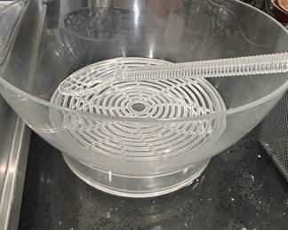 Clear Acrylic Punch Bowl Set with Ladle and Ice Insert