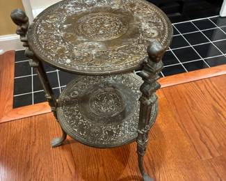 Antique brass two-tires table