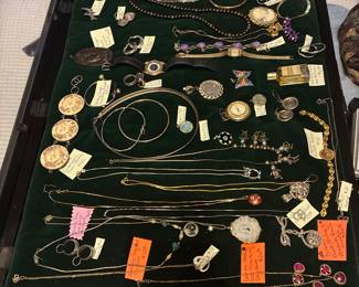 One of 2 cases of available jewelry - 14k and Sterling