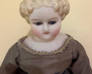 Antique China Head Doll with beautiful silk dress
