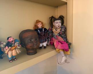 Antique Doll Head Mold; Mexican Folk Art