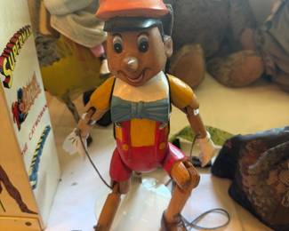 Pinocchio Carved Wood Marionette