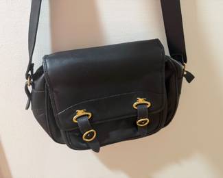 Fransico Biasia Black Leather Shoulder Purse Vintage