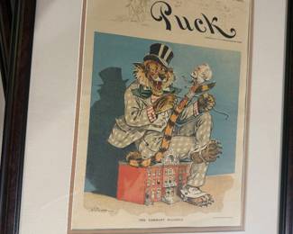 Late 18th Century English Puck Magazine Cover Profeshionallly Frames