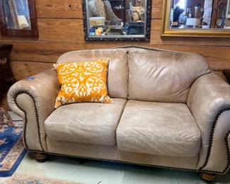 Vintage Leather Chesterfield-style Loveseat/Sofa