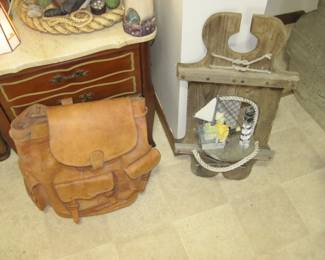 Leather Pack & Nautical Wall Hanging
