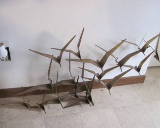 Brass Wall Scupture - Flying Birds
