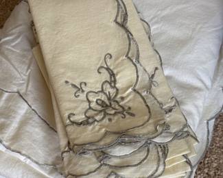 Vintage embroidered table linens