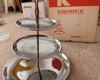 Kromex stainless steel entertaining tray