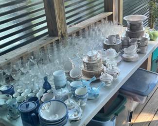 Massive Amount of China and Glassware and Tea pots 