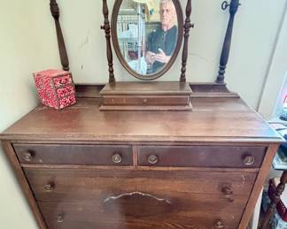 Antique Dresser With Mirror not shown 
