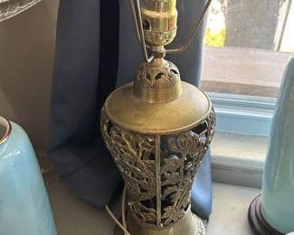 Brass Carved Lamp