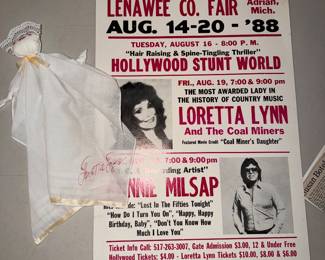 Loretta Lynn autographed doll and play bill (not signed) 