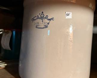 . . . three-gallon Crown stoneware crock