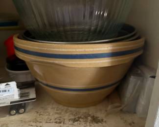 . . . vintage yellow ware mixing bowl