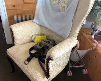 . . . wingback upholstered chair