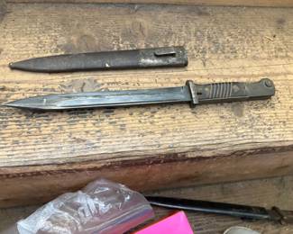 . . . and a German military bayonet and scabbard