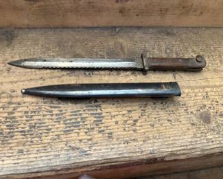 . . . military bayonet and scabbard