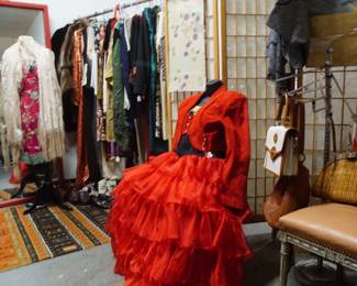 Vintage Clothes, purses and textiles