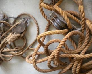 Dual pulley logging ropes
